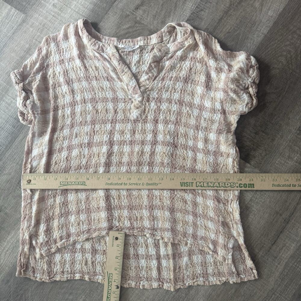 Jane & Delancey Women's Cereal Popover Blouse , Lightweight Cap Sleeves Fits L - Picture 6 of 7